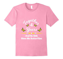 4th Wedding Anniversary Gift T-Shirt He Gives Me Butterflies