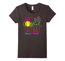 Cool 80's Hit Run Steal Softball Girls Summer Sports Shirt