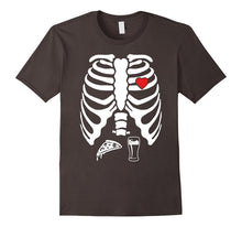 Skeleton Pregnancy Pizza Beer X-Ray Halloween T-Shirt
