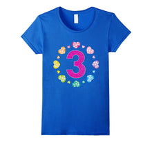 3rd Birthday T-Shirt for Girls Shiny Hearts Princess Three