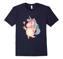 Cute Chubby Unicorn With a Rose T-Shirt