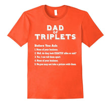 Mens Funny Triplet Dad T-Shirt for Father's Day Common Questions