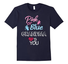 Gender Reveal Shirt Pink or Blue Grandma Loves You Funny