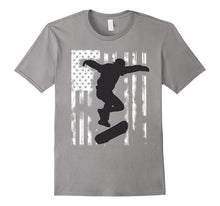 Skater American Flag Us Jump Sport Skateboard T-Shirt