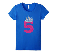 5 Years Old Birthday Girl Princess Crown Pink T-Shirt