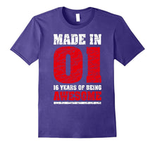 16th Birthday Gift T-Shirts Made in 01 Cute 16 Years Old Gif