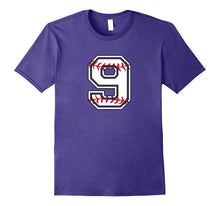Number Birthday T-Shirt 9 Years Old Baseball Tee