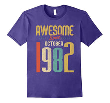 Awesome Since October 1982 T-Shirt Funny 35th Birthday Tee