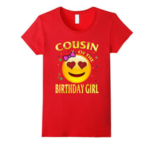 Cousin of the Birthday Girl Emoji T-Shirt Gift for Cousin