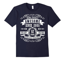 12th Birthday Gift T-Shirt Awesome Since 2005 Tee 12 Yrs Old