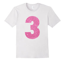Kids 3rd Birthday Bling Gift T-Shirt for 3 Year Old Girls