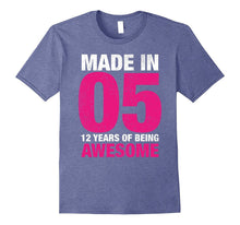 Birthday Shirt for Girls Made in 05 T-Shirt 12 Yrs Old Gift