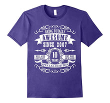 10th Birthday Gift T-Shirt Awesome Since 2007 Tee 10 Yr Olds