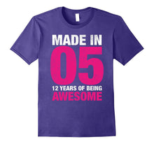 Birthday Shirt for Girls Made in 05 T-Shirt 12 Yrs Old Gift
