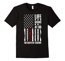 100th Birthday Life Begins at 100 August 1917 Gift T-Shirt