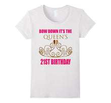 21st Birthday Shirt for Her: Bow Down Queen Pink & Gold