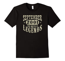 16 Years 16th Birthday September 2001 Birth of Legend TShirt