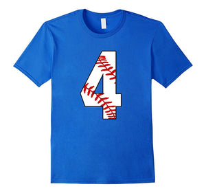 #4 Baseball 4th Birthday Boy Four Years Baseball Mom T-Shirt