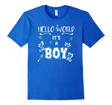 Hello World It's a Boy Baby Shower Gender Reveal Blue Gift