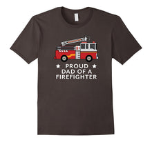 Red Fire Truck Proud Dad of Firefighter Heroes Tshirt