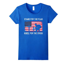 Stand for the Flag Kneel for the Cross T-Shirt Veteran Gift