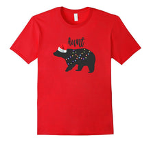 Aunt Bear Christmas Pajamas Shirt Matching Santa Hat Lights