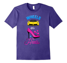 Baby Shower Gender Reveal Party Tee T Shirt Wheels or Heels