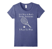 Girl Women Tennis Play to Win Tshirt Novelty Distressed