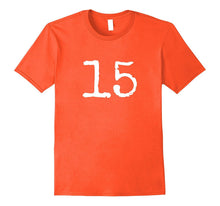 Number 15 T-Shirt Bright Colors for Kids & Adults