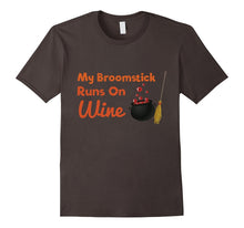My Broomstick Runs on Wine Adult Halloween T-Shirt