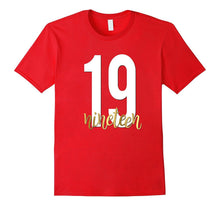 19th Birthday Shirt Gift Gold Teen Bestie Nineteen 19