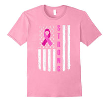 Breast Cancer Awareness T-Shirt American Flag Distressed Tee