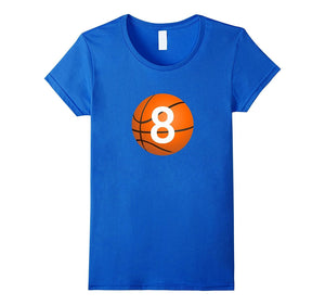 "#8 Birthday Basketball" Birthday T Shirt