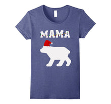 Mama Bear With Santa Hat Christmas Pajama Matching T-Shirt