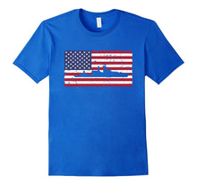 American Flag Naval Ship T-Shirt Patriotic Unisex Top Tee