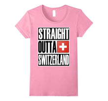 Straight Outta Switzerland Funny Swiss Gift Flag T-Shirt