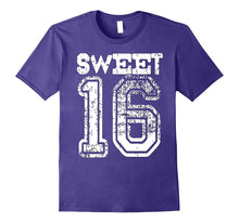 16th Birthday Shirt Gift Sweet Sixteen 16 Cracked Grunge