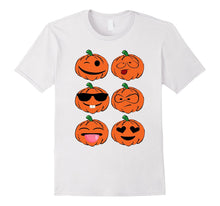 Funny Pumpkin Emoji Faces Halloween T-Shirt