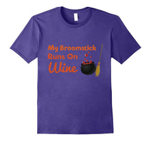 My Broomstick Runs on Wine Adult Halloween T-Shirt