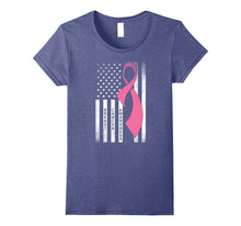 Breast Cancer Awareness T-Shirt American Flag Distressed Tee