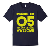 12th Birthday Gift T-Shirt Made in 2005 Awesome 12 Years Old