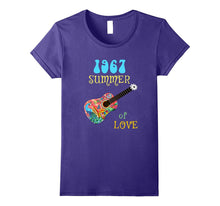 1967 Summer of Love Hippie Peacock Guitar T-Shirt