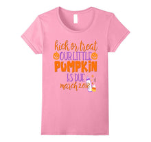 Halloween Pregnancy Shirt Kick or Treat Due March 2018
