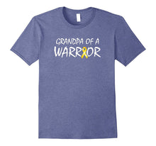 Mens Grandpa of a Warrior Childhood Cancer Awareness Ribbon Shirt