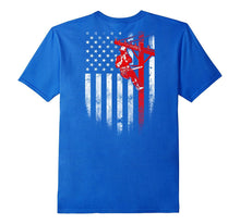 Mens Lineman Shirts Lineman American Flag T Shirt