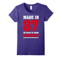 30th Birthday Gift T Shirt Made in 1987 Awesome 30 Years Old