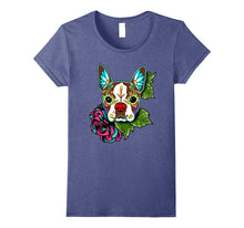Boston Terrier in Red - Day of the Dead Sugar Skull Dog
