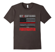 Firefighter Wife Shirt Women My Heart Belongs FireFighter