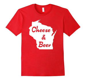 "Cheese & Beer - Wisconsin" Old Fashion Wisco Brew T-Shirt