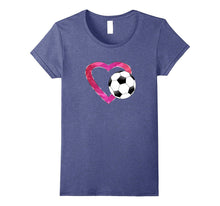 I Love Soccer Heart & Ball T-Shirt for Girls Teens & Women